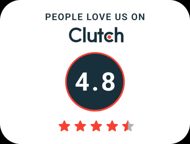 Clutch review with 4.8 stars