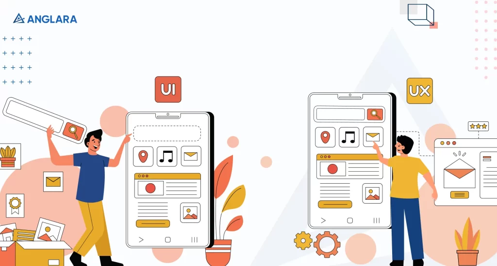 UI design + UX design complete app on the phone in hand